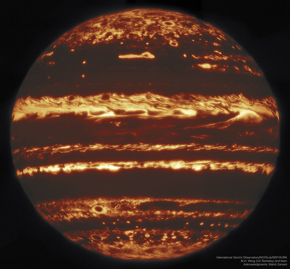 Jupiter in Infrared from Gemini