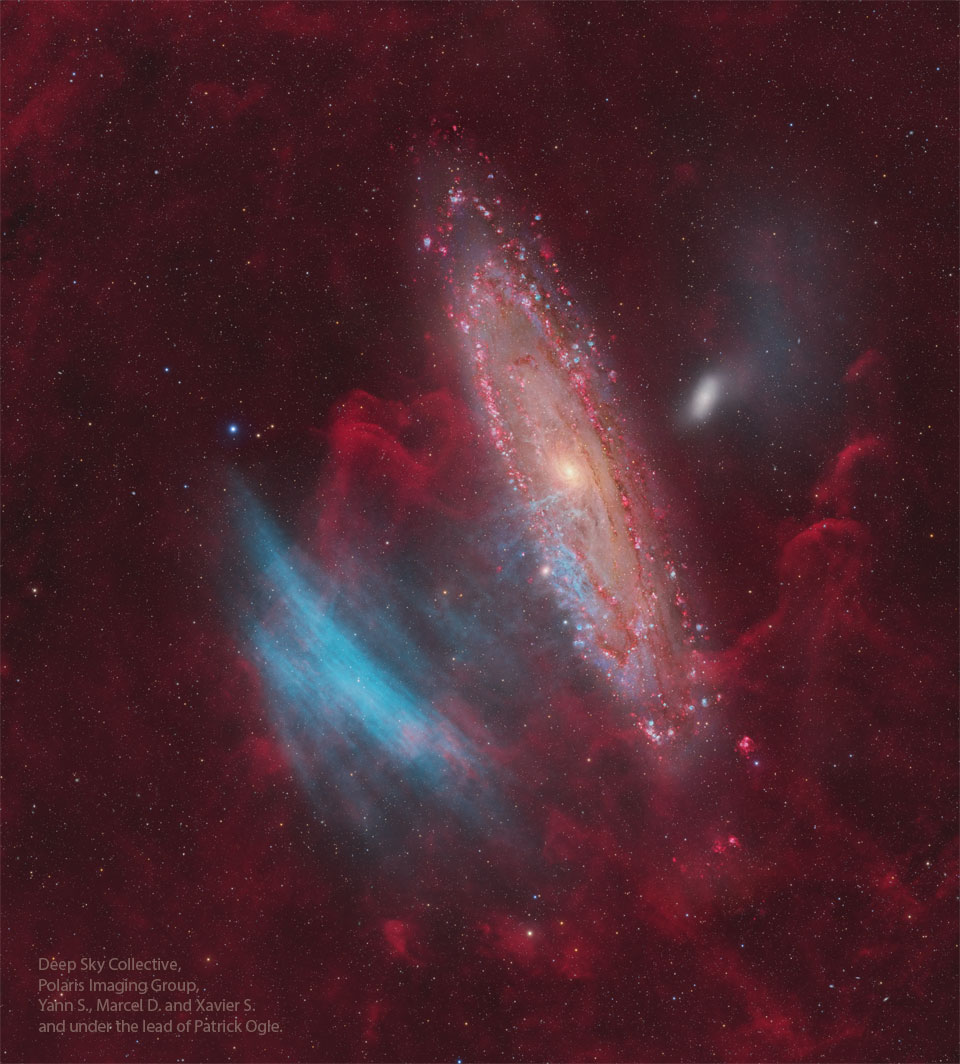 Blue Arcs Toward Andromeda