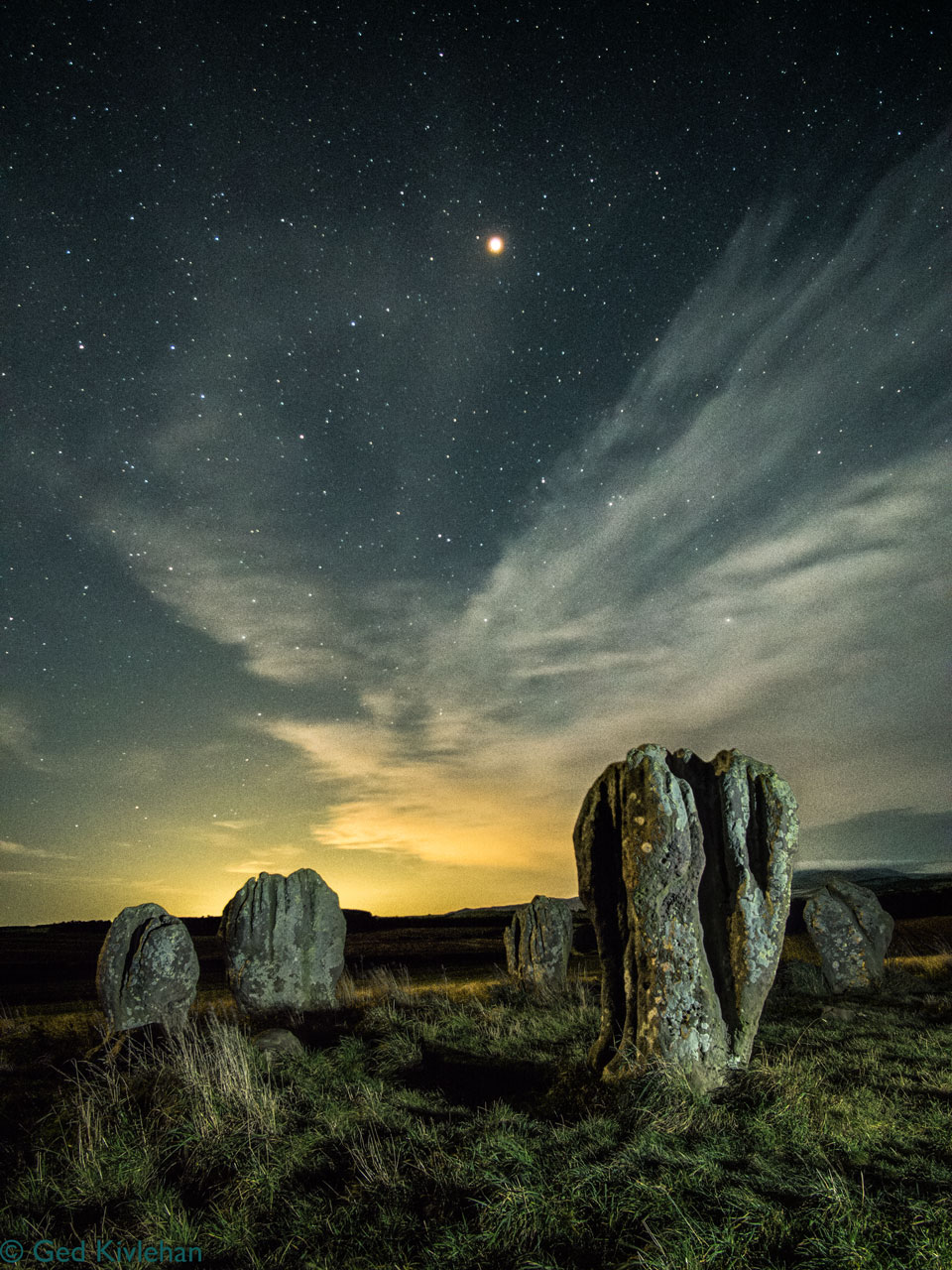 Mars over Duddo Stone Circle