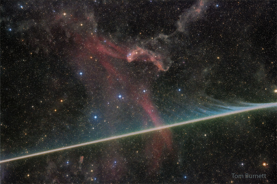 Vaporizing Meteor Photobombs the Lacerta Nebula