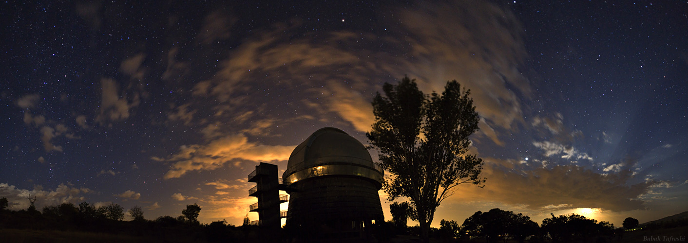 Moon Rays over Byurakan Observatory