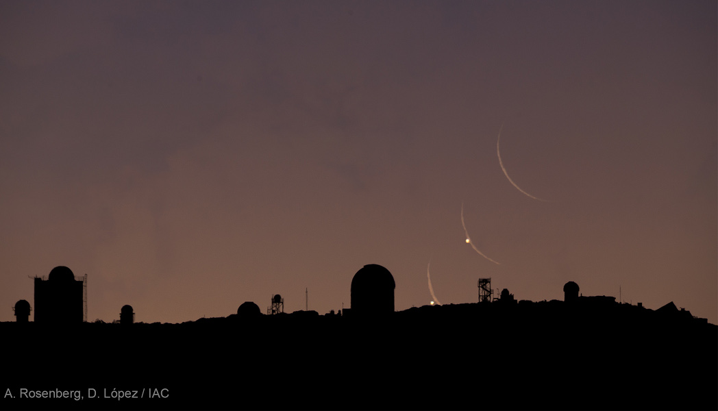 Full Venus and Crescent Moon Rise