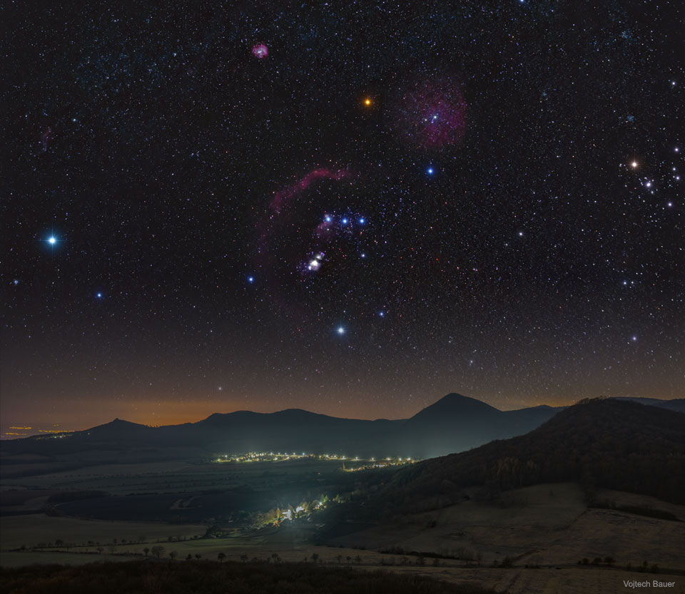 Orion over the Central Bohemian Highlands