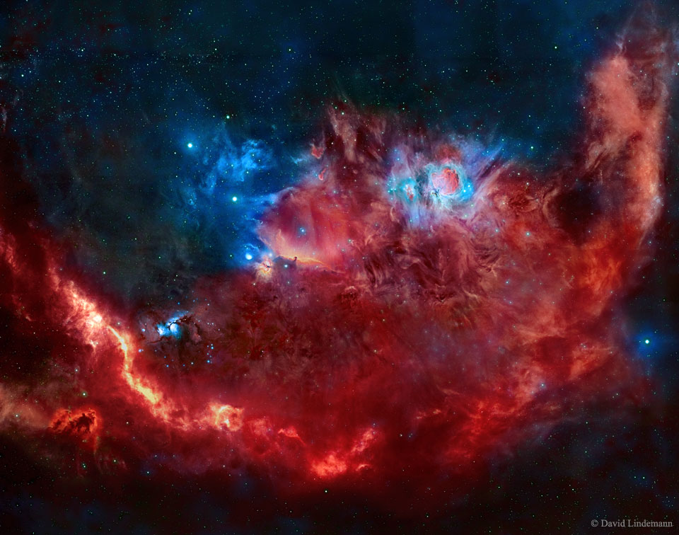 Orion in Red and Blue