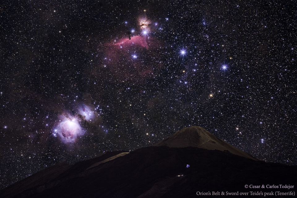 Orion's Belt and Sword over Teide's Peak