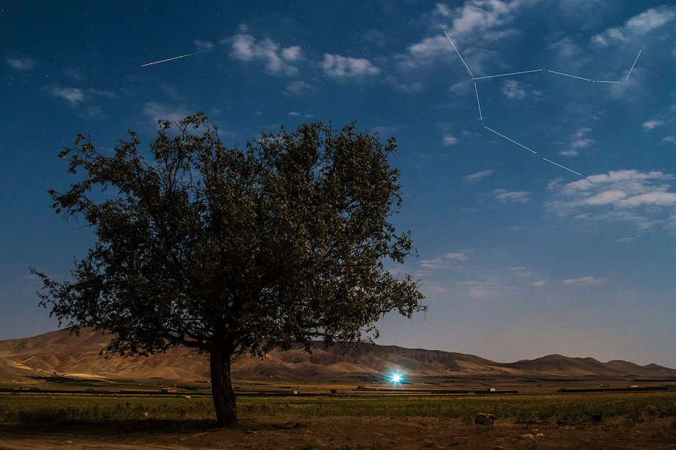Perseid in Moonlight