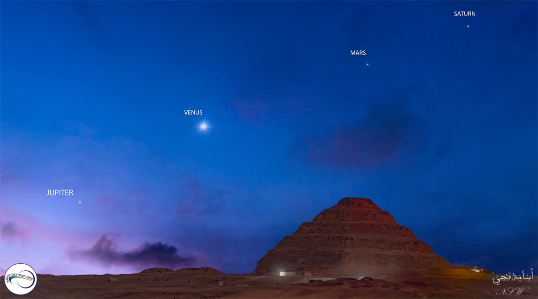 Planets Over Egyptian Pyramid