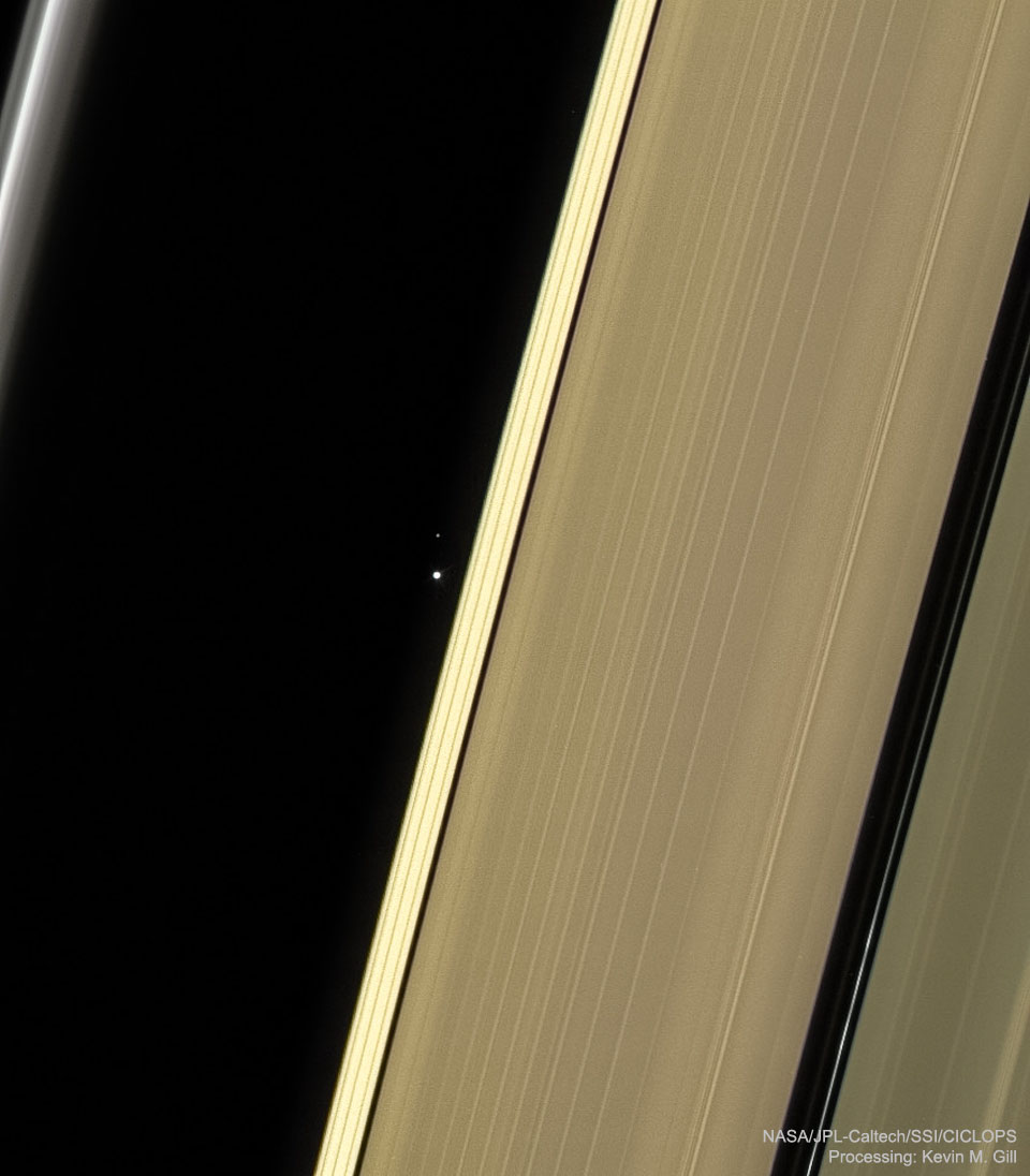 Earth and Moon through Saturn's Rings