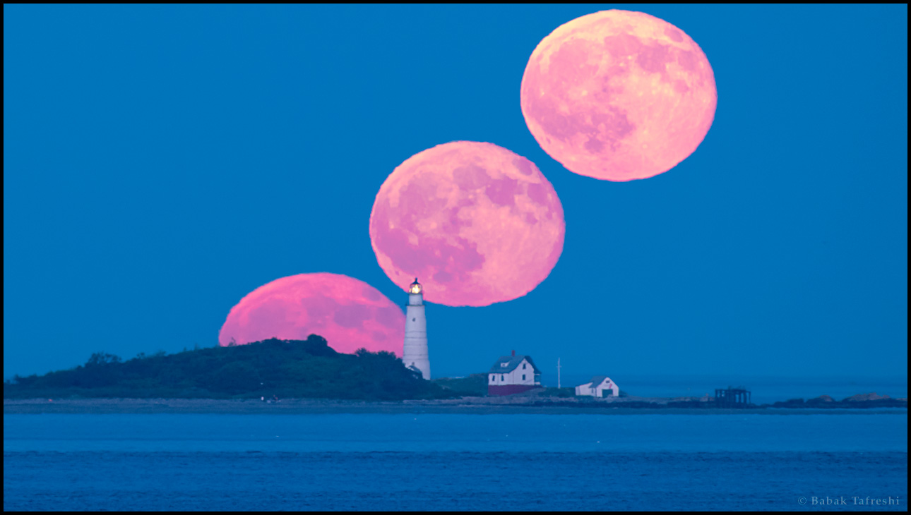 Full Moon and Boston Light