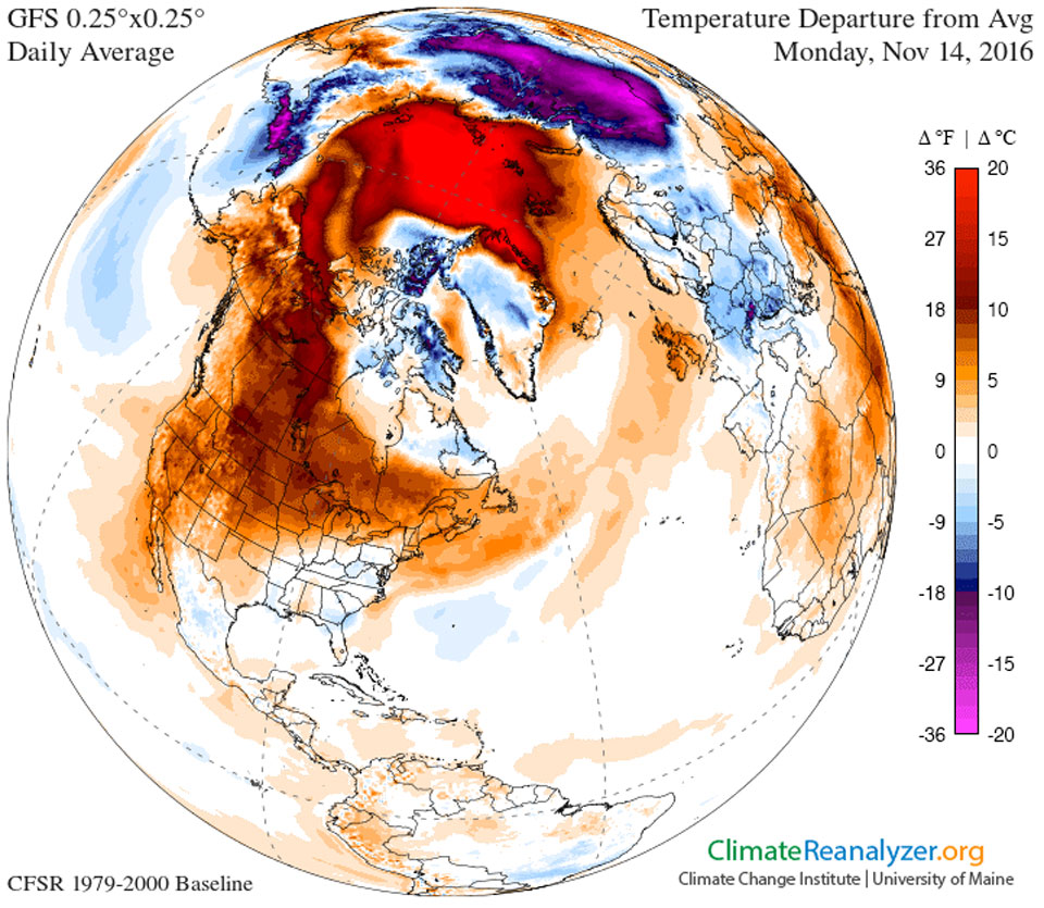 Cold Weather Delayed over North America