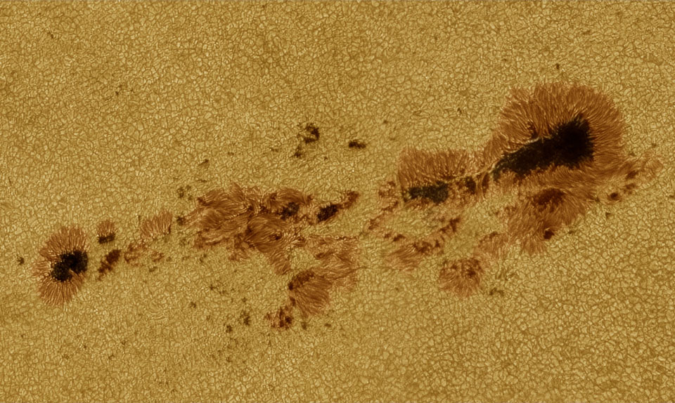 Large Sunspots Now Crossing the Sun