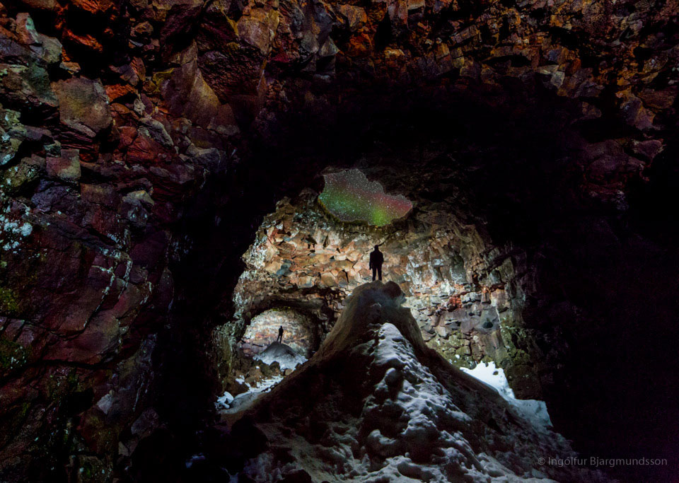 Cave with Aurora Skylight