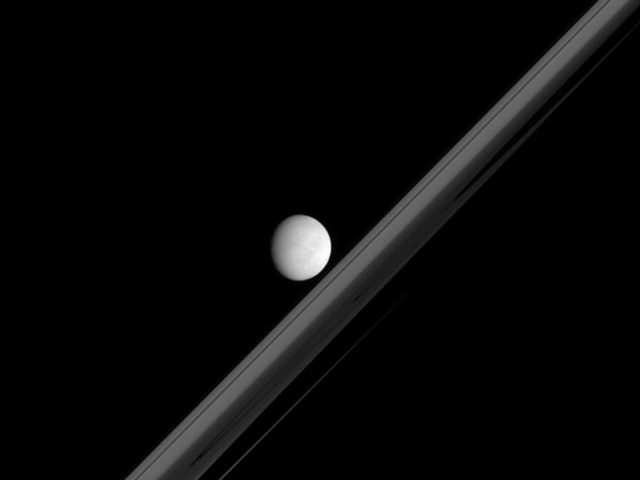 Saturnian Moon and Rings