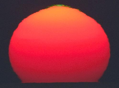 A Green Flash from the Sun
