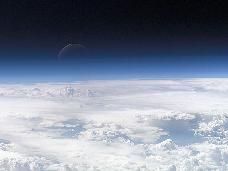 A Blue Crescent Moon from Space