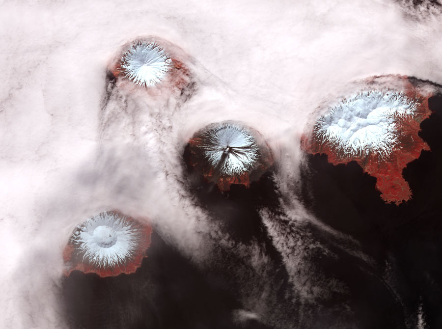 Islands of Four Mountains from Above