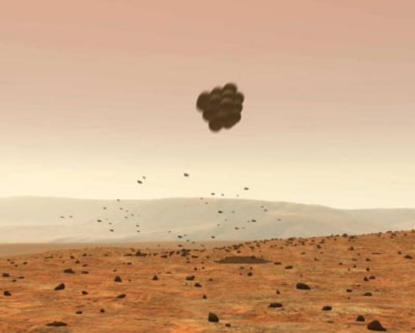Spirit Rover Bounces Down on Mars