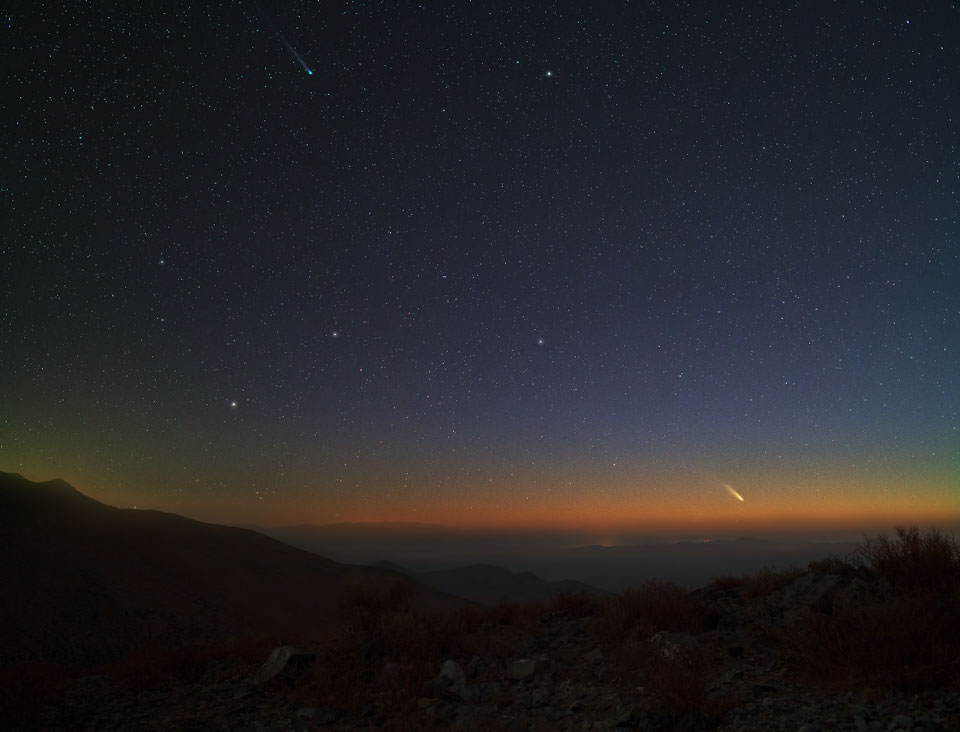 Comets Lemmon and PanSTARRS Peaking