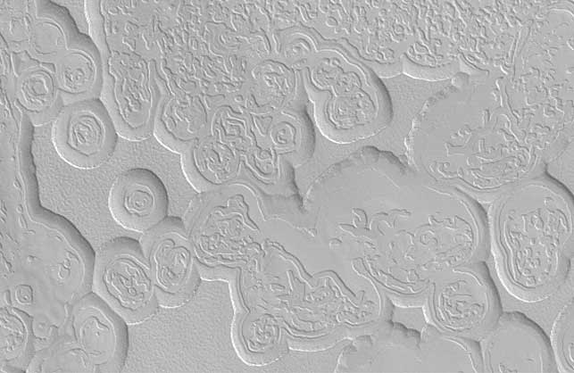 Swiss Cheese-Like Landscape on Mars