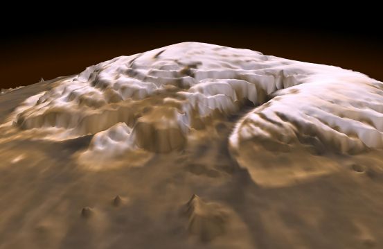 3-D Mars' North Pole