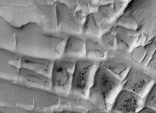 Mars: Ridges Near The South Pole