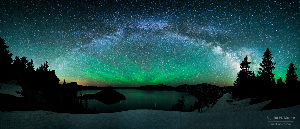 Milky Way Over Crater Lake with Airglow