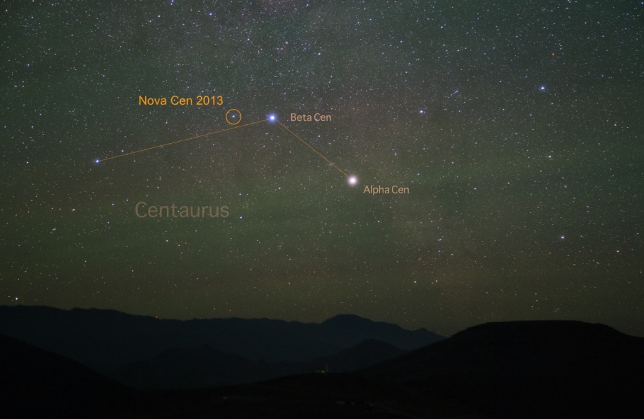 Naked Eye Nova Centauri 2013