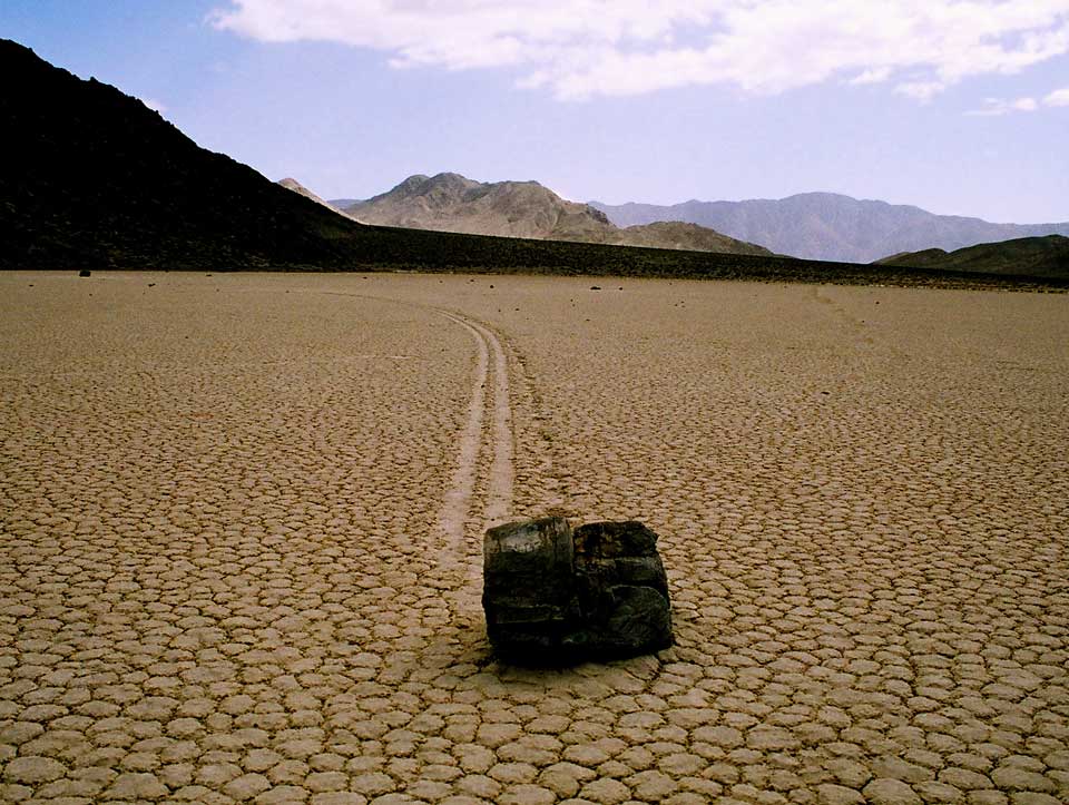 A Sailing Stone in Death Valley