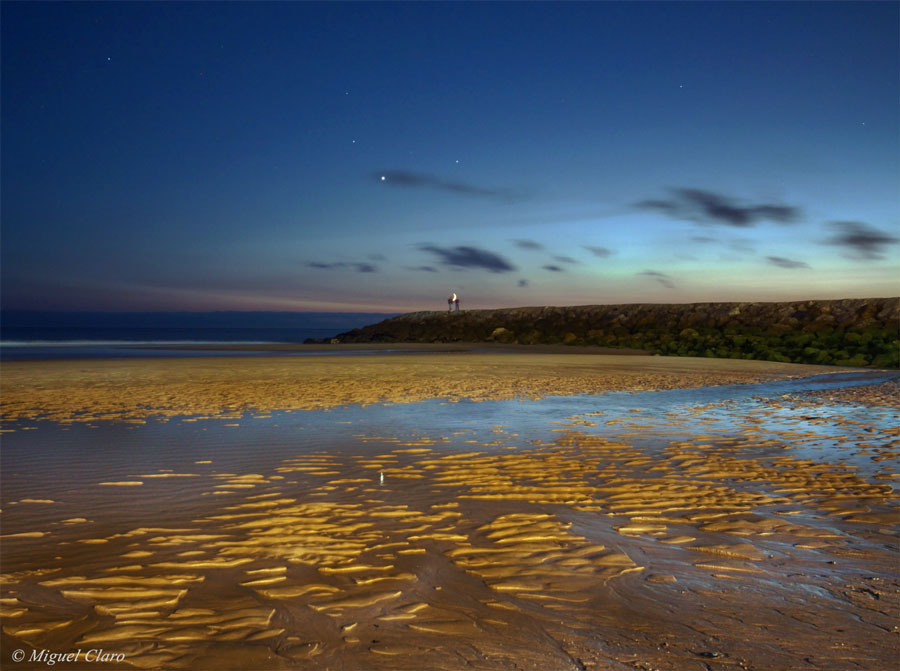 Crescent Moon and Planets Over Portugal