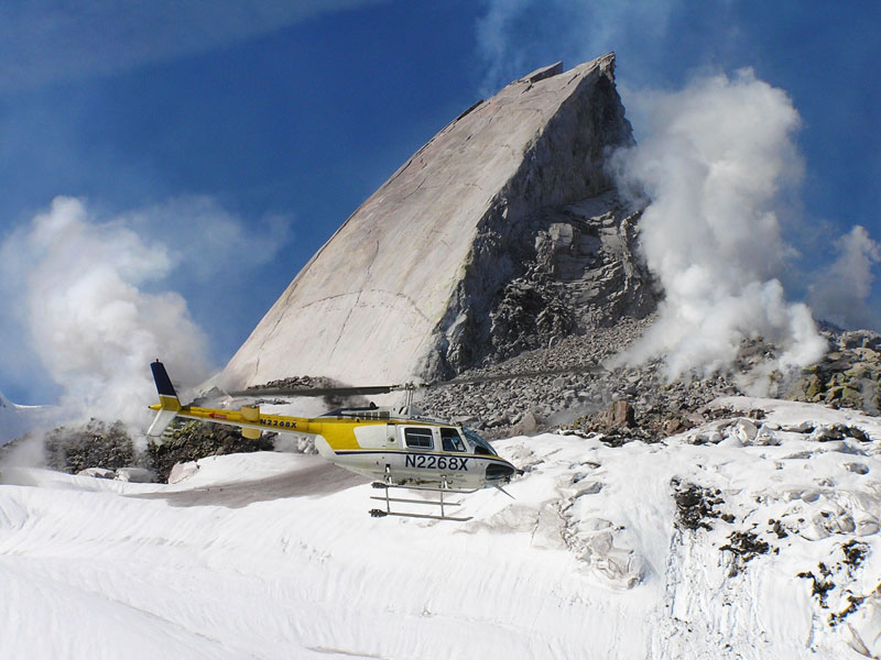 Rock Slab Growing at Mt. St. Helens Volcano