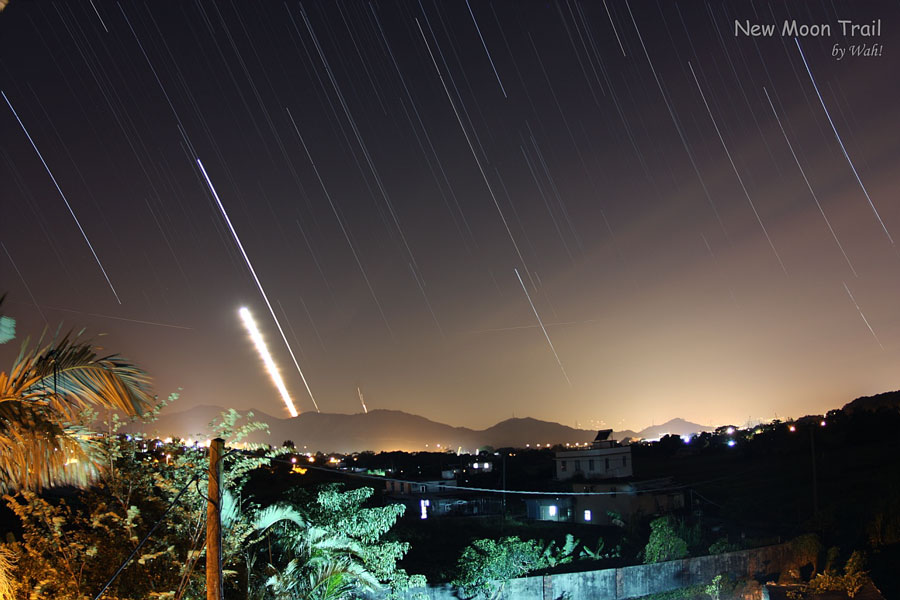A Fading Moonset Over Hong Kong