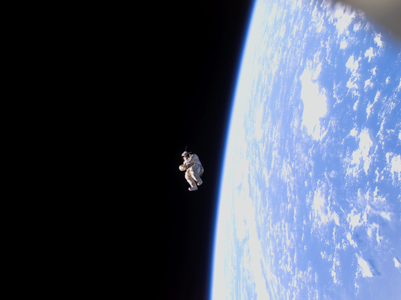 SuitSat-1: A Spacesuit Floats Free